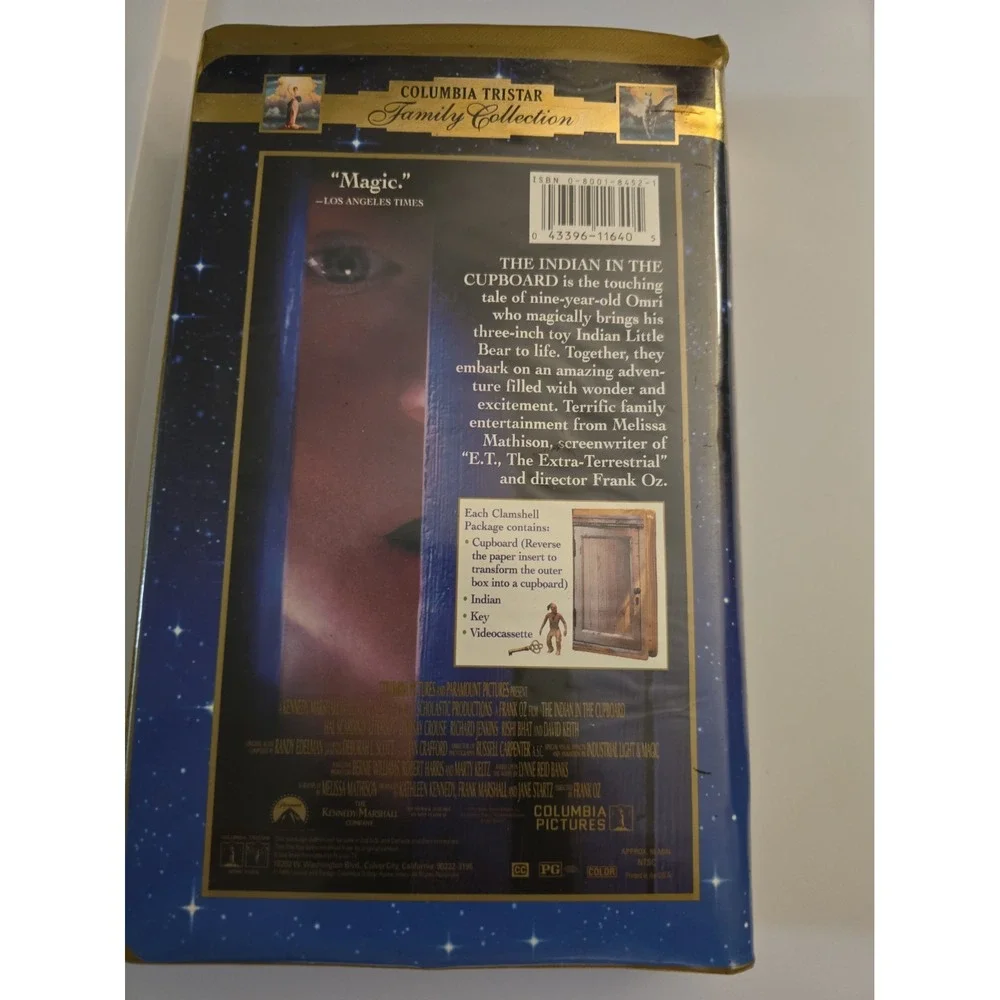Vintage 1995 Indian in the Cupboard, VHS Movie, Columbia Home Video CLAMSHELL